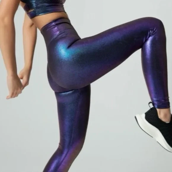 Buffbunny Rebel Leggings Mood Ring Holographic color women’s sz Medium stretch - Picture 2 of 11